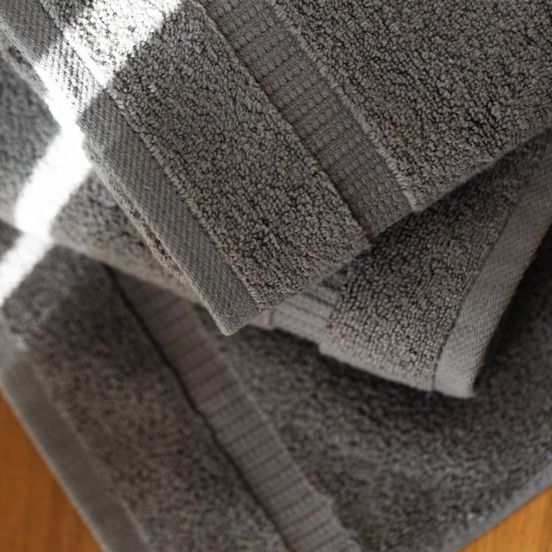 SALBAKOS 100% Turkish Cotton Hand Towel Set of 6 16x30 inch | Heirloom Quality | Hotel & Spa Collection | Ultra Soft, Super Absorbent, Long Lasting Hand Towels | Made in Turkey (Gray, 6 Hand Towels) - Image 3